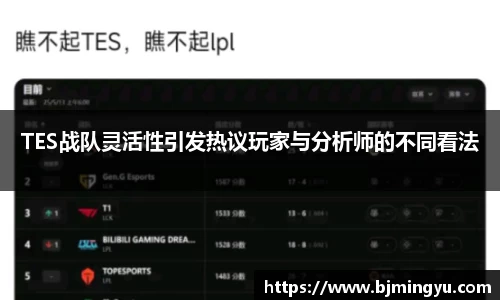 TES战队灵活性引发热议玩家与分析师的不同看法